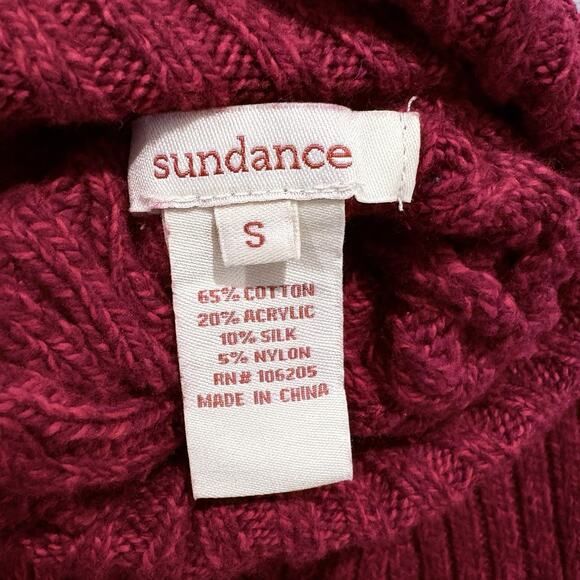 SUNDANCE Ribbed Knit Turtleneck Fitted Sweater Cotton Silk Stretchy Red S - Picture 3 of 13